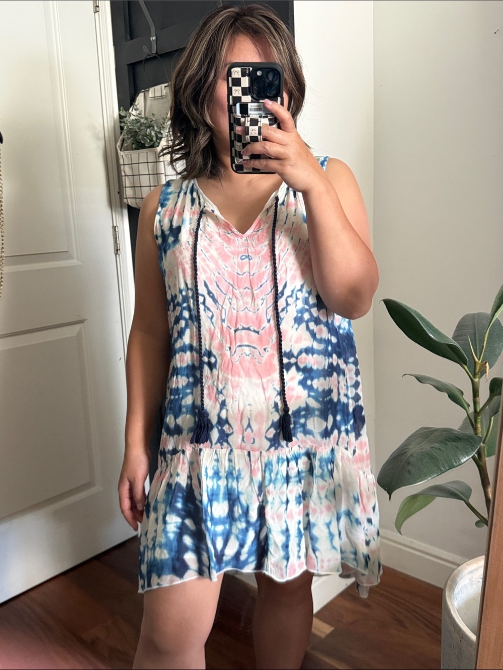 Sundance Whisper A line Viscose Lined Tie Dyed Mini Dress. Size M
